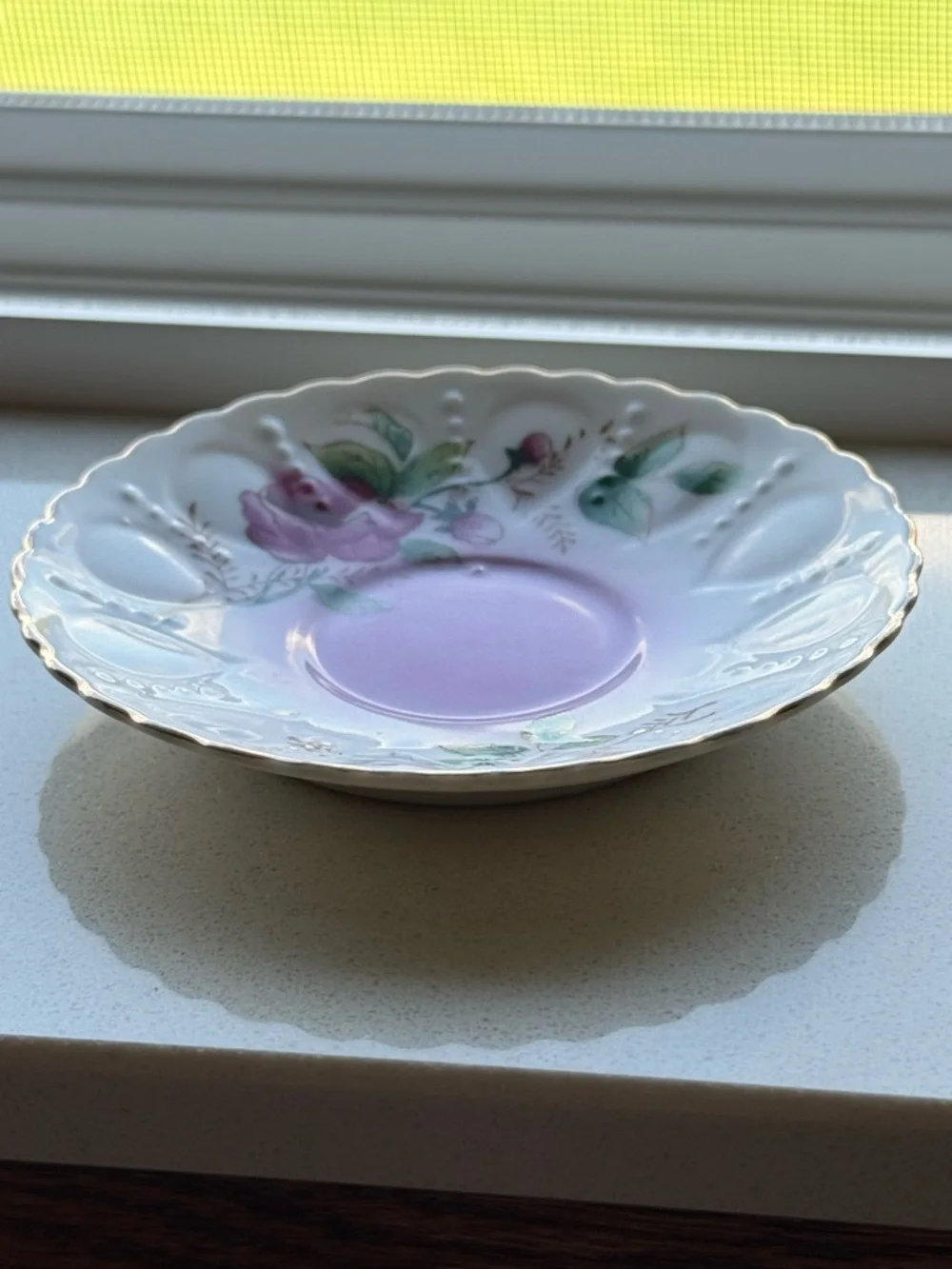 2 VINTAGE  Floral Porcelain Saucers